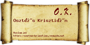 Osztás Krisztián névjegykártya